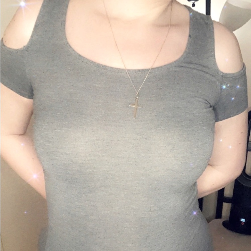 “THE” Grey Cold Shoulder Dress